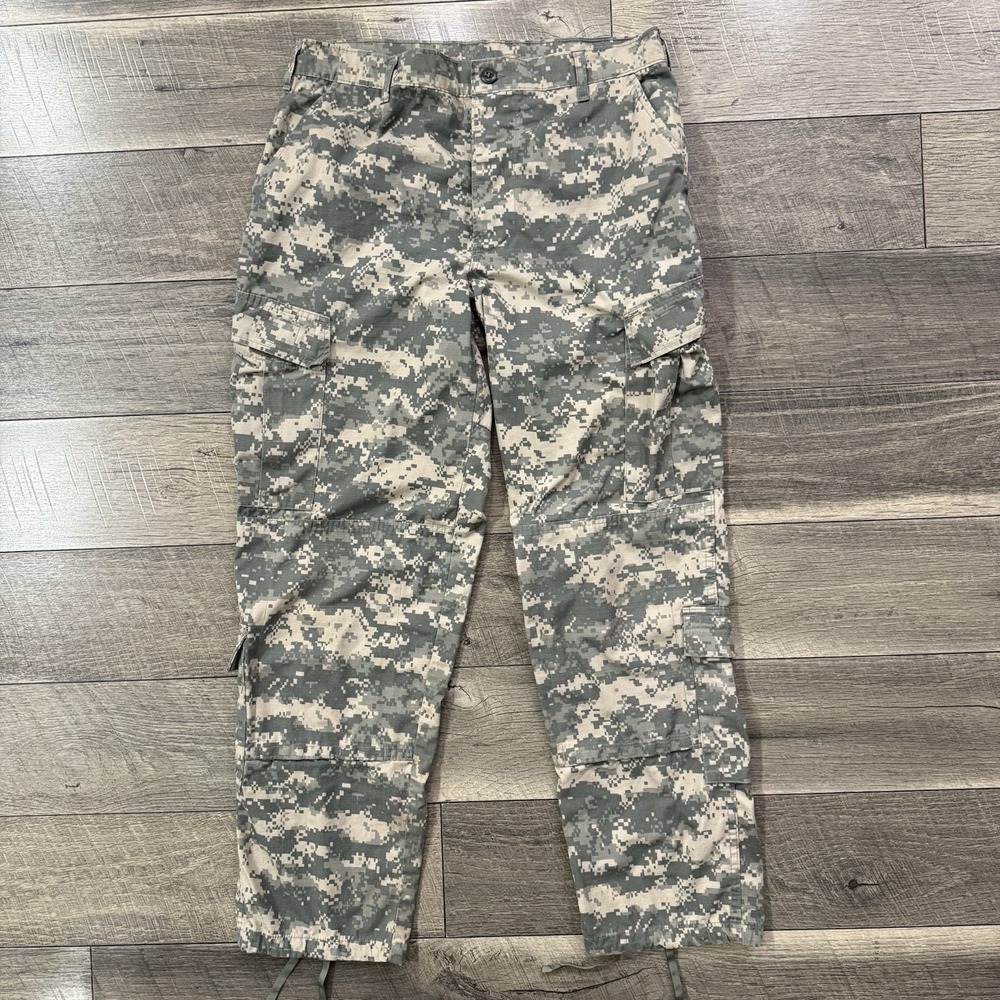 US Army ACU Combat Trousers Mens Medium Regular Digital Camo Ripstop Cargo Pants